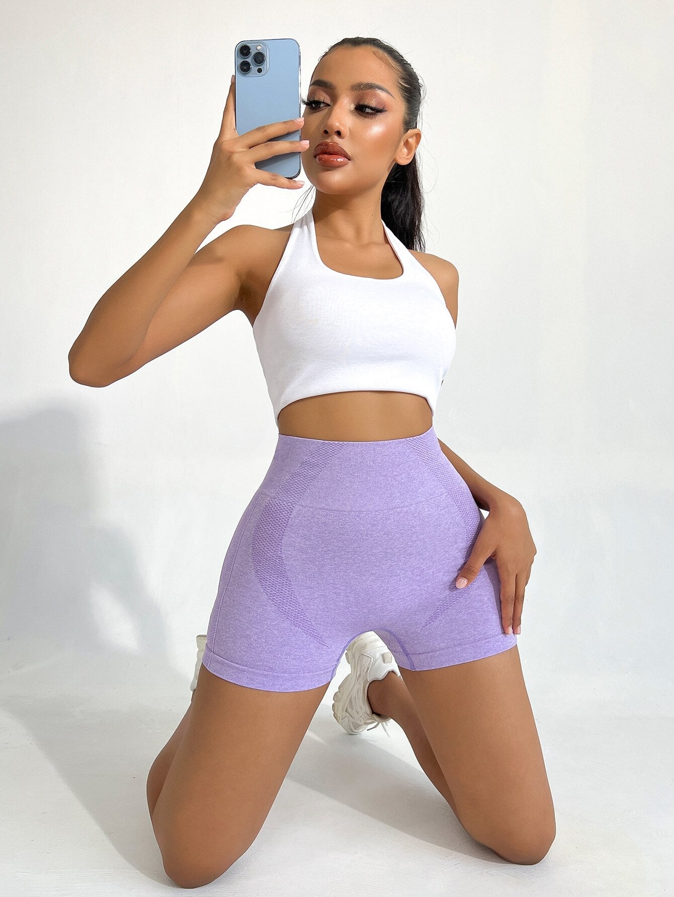 Women Yoga Shorts Fitness Seamless sport wear tummy short